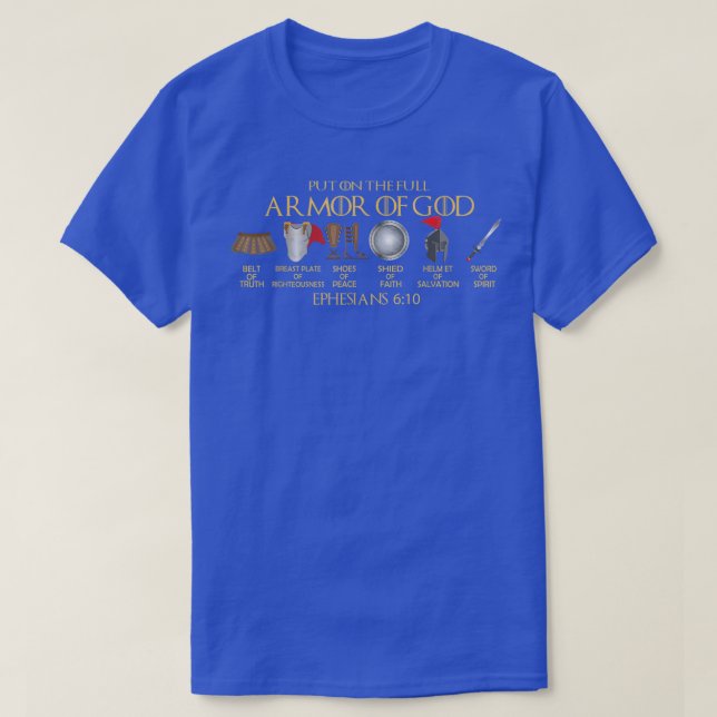 Camiseta Pon la armadura completa de los efesios Escudo de  (Diseño del anverso)