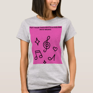 CAMISETA PON TU PENSAMIENTO Y SENTIMIENTOS EN MÚSICA