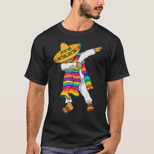 Camiseta Poncho Cinco De Mayo Serape Mexicano (Anverso)