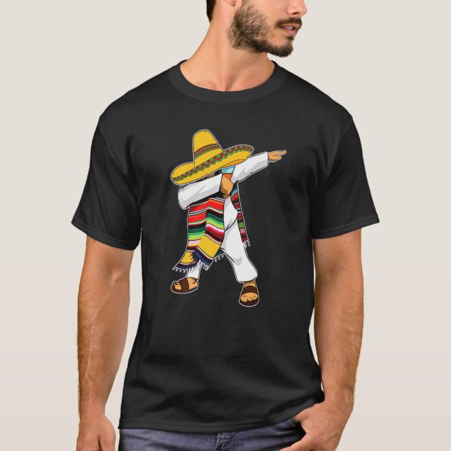 Camiseta Poncho Cinco De Mayo Sombrero (Anverso)