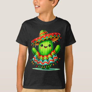 Camiseta Poncho divertido de cactus cinco de mayo niños mex