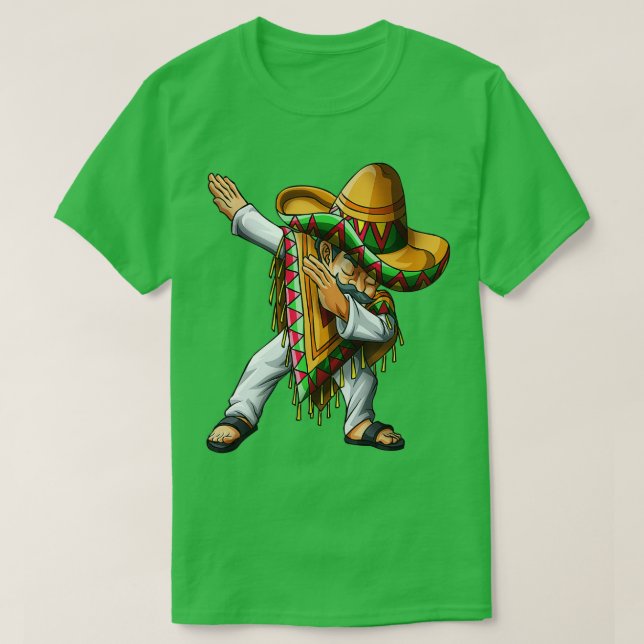 Camiseta Poncho Sombrero Dab Cinco de Mayo (Diseño del anverso)