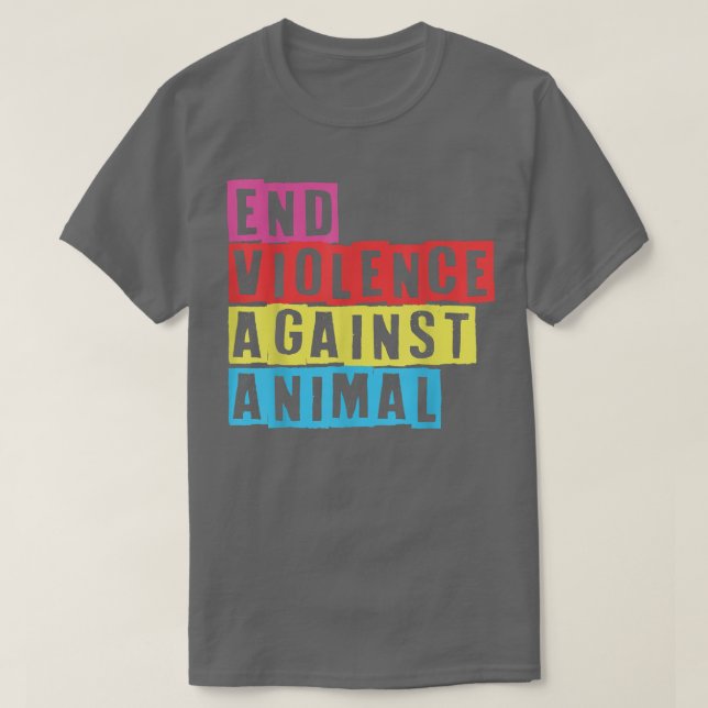 Camiseta Poner fin a la violencia contra el Anim vegetarian (Diseño del anverso)
