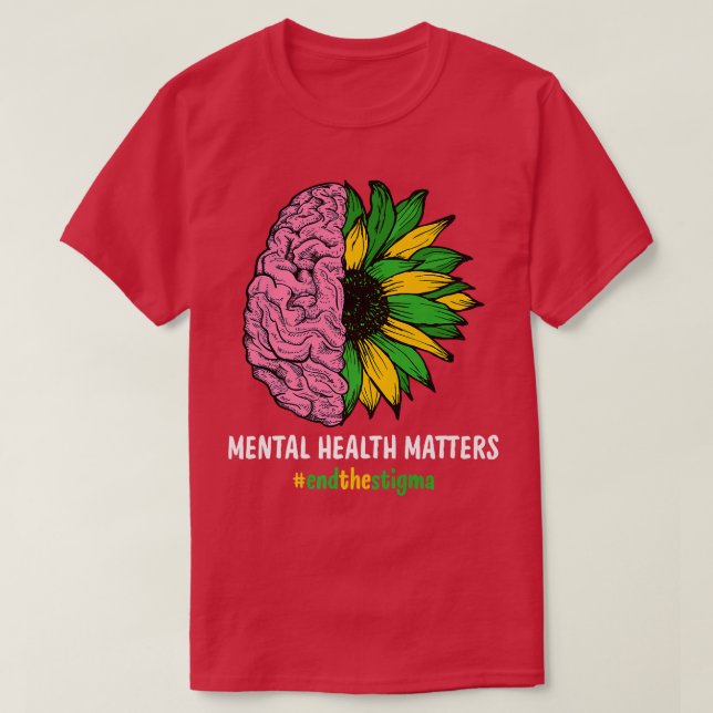 Camiseta Poner fin al estigma que afecta a la salud mental (Diseño del anverso)