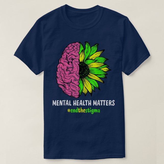 Camiseta Poner fin al estigma que afecta a la salud mental (Diseño del anverso)