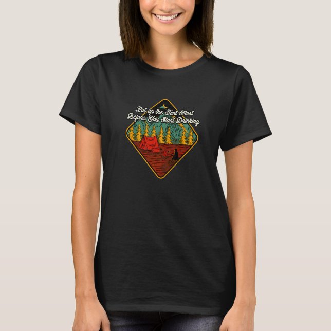 Camiseta Poner La Tienda Primero Camping Beer Camper Drinke (Anverso)