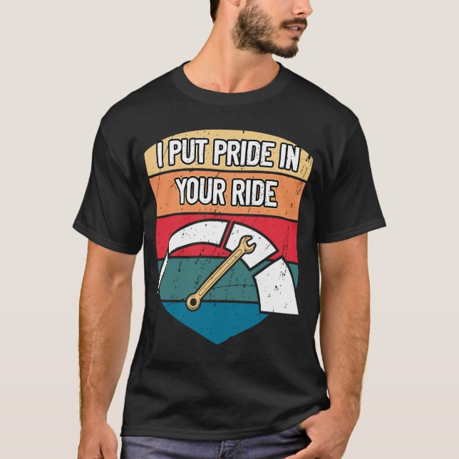 Camiseta Poner Orgullo en el Repa de coches de conducción m (Anverso)