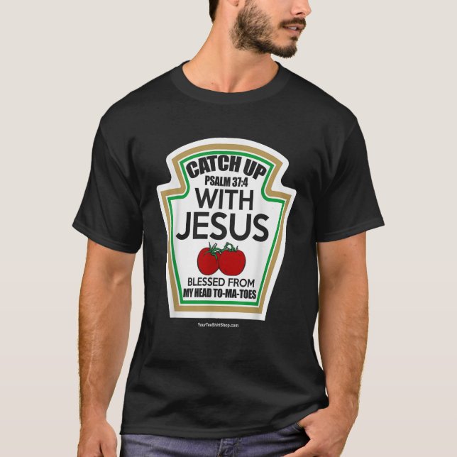 Camiseta Ponerse Al Día Con Jesús Bendecido De Mi Cabeza A  (Anverso)