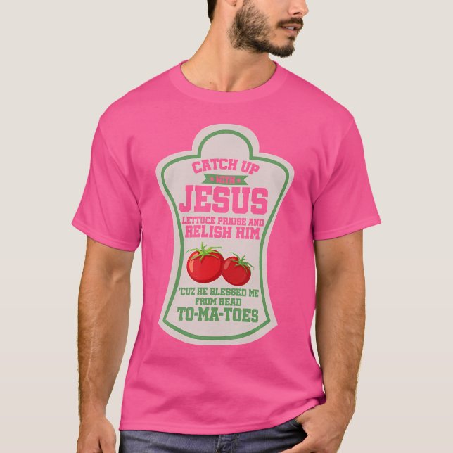 Camiseta Ponerse al día con la religión cristiana Jesús (Anverso)