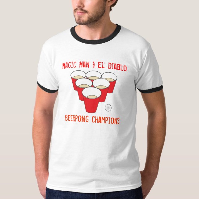 Camiseta pong, hombre mágico y EL Diablo, campeones de (Anverso)