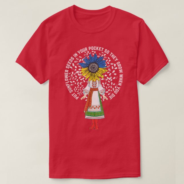 Camiseta Ponga semillas de girasol en sus bolsillos chica d (Diseño del anverso)