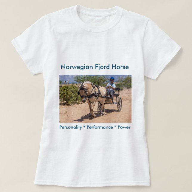 Camiseta ¡Ponga su caballo del fiordo aquí! (Diseño del anverso)