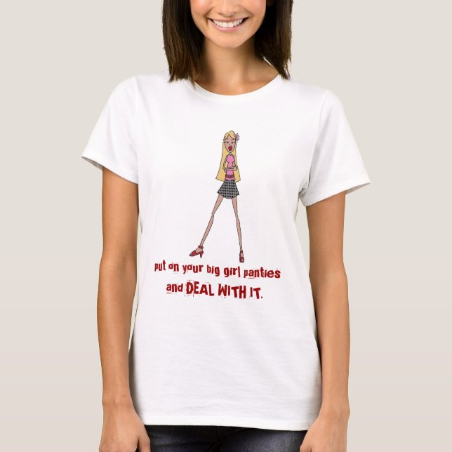 Camiseta ponga sus bragas grandes del chica (Anverso)