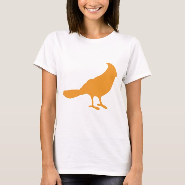 Camiseta Ponga un pájaro en él (el naranja) (Anverso)