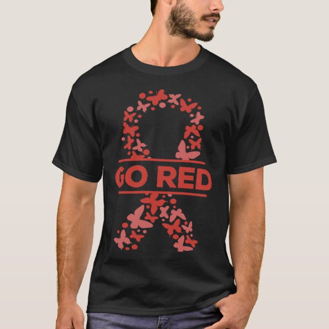 Camiseta Pónganse rojos Para Las Mujeres Enfermedades Cardí (Anverso)