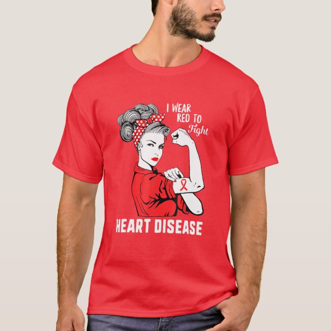 Camiseta Pónganse rojos por las mujeres que padecen enferme (Anverso)