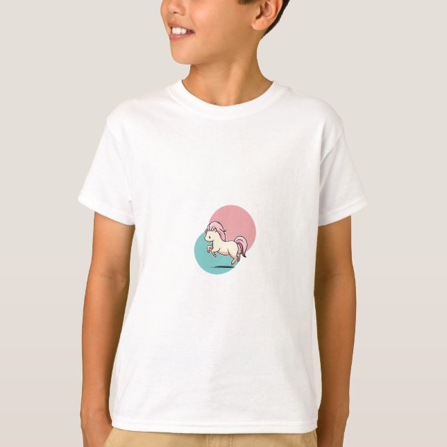 Camiseta Poni Caballo Rosa Bailarín Niños (Anverso)