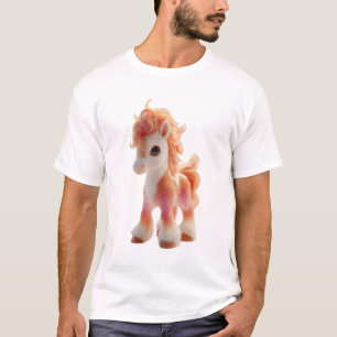 Camiseta Poni Chibi con Melena de Fuego al Atardecer Hombre
