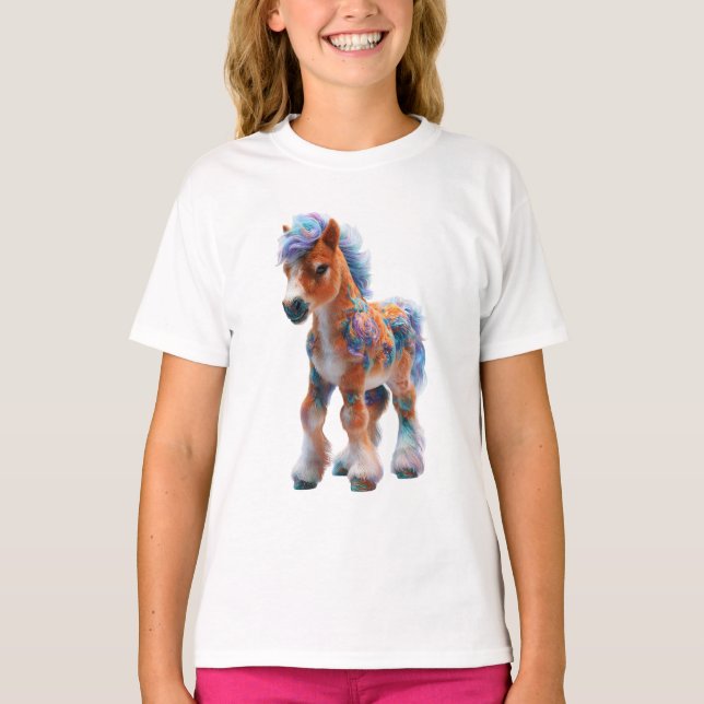 Camiseta Poni Fantasía de Algodón de Azúcar Arcoíris para N (Anverso)