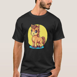 Camiseta Poni Lindo Con Ojos Grandes Estilo Cartoon