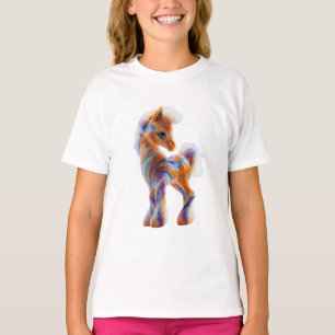 Camiseta Poni Magico Colorido Girado para Niños