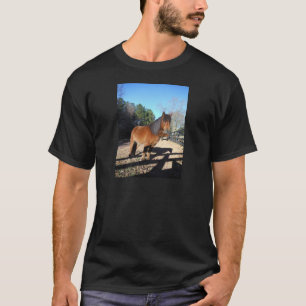 Camiseta Poni marrón cielo turquesa