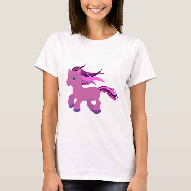 Camiseta poni morado kawaii (Anverso)