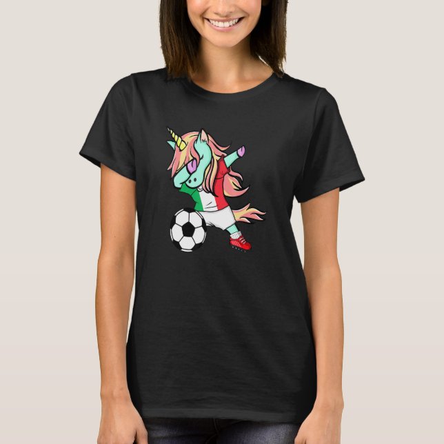 Camiseta Poniendo a unicornio el fútbol italiano (Anverso)