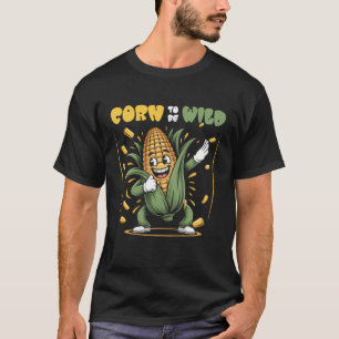 Camiseta Poniendo El Maíz En El Maíz Salvaje En El Vaso De 