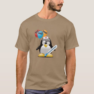 Camiseta Ponte bien pronto. Enfermera de pingüino.