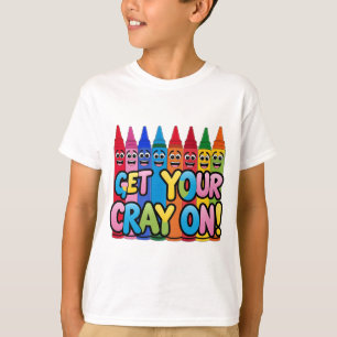 Camiseta ¡Ponte El Crayon! Feliz Personalizado Crayons Art