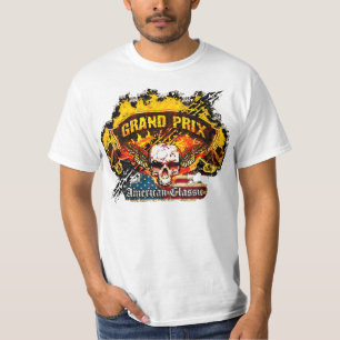 Camiseta Pontiac Grand Prix - cráneo de la bandera de la