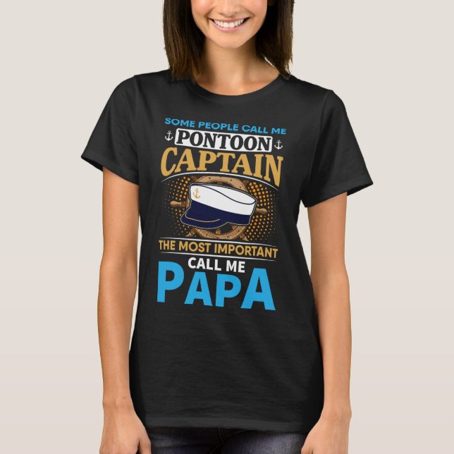 Camiseta Pontoon Boat Captain Gift For Grandfather Dad Papa (Anverso)