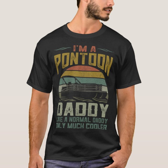 Camiseta Pontoon Boat Daddy Apparel Fathers Day Boating Cap (Anverso)