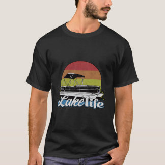 Camiseta Pontoon Boing Lake Life Bote Retro Sunset Design