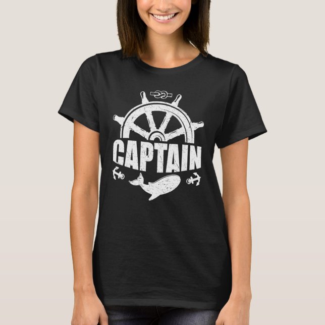 Camiseta Pontoon Bot Accessories Retro Capitán de pontón (Anverso)
