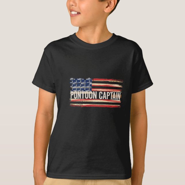 Camiseta Pontoon Captain Patriotic Boating Fun Water Sport  (Anverso)