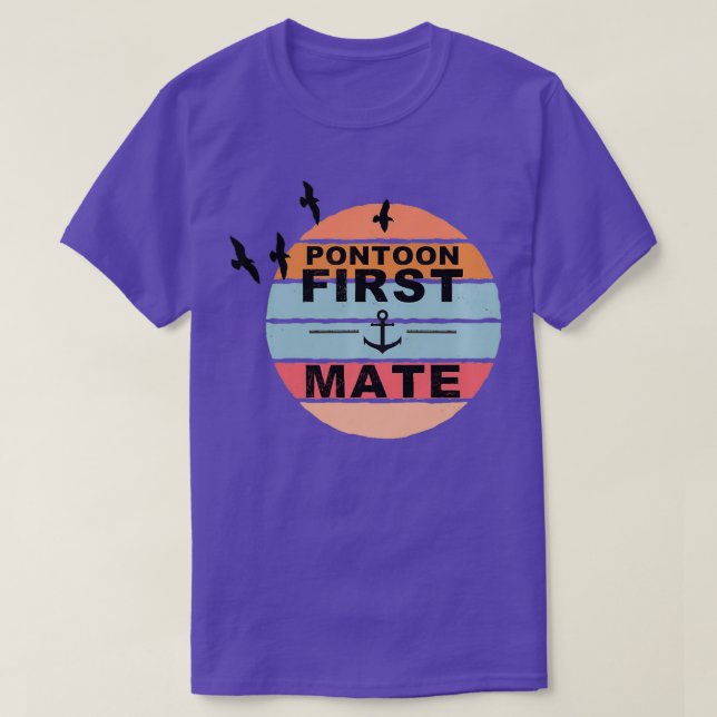 Camiseta Pontoon First Mate Pontooning Bote River V (Diseño del anverso)