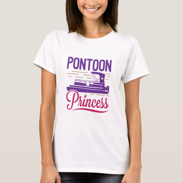 Camiseta Pontoon Princess Pontooning Motor Bote (Anverso)