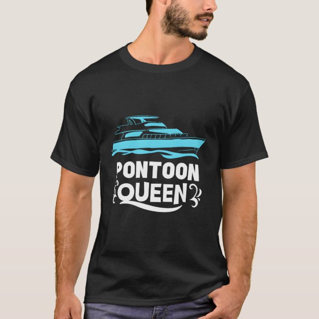 Camiseta Pontoon Queen Boat Tee Funny Boating Costube Ponto (Anverso)