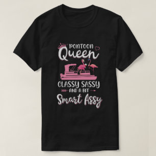 Camiseta Pontoon Queen Classy Sassy Funny Flamingo Bebe Wi