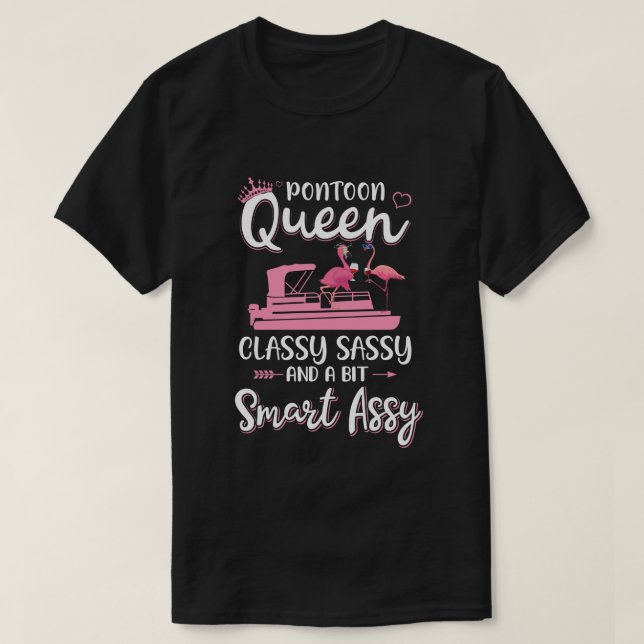 Camiseta Pontoon Queen Classy Sassy Funny Flamingo Bebe Wi (Diseño del anverso)