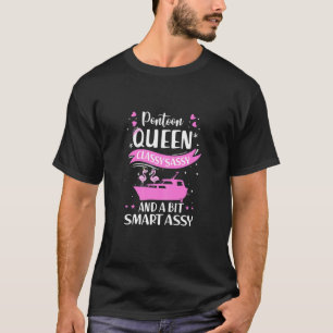 Camiseta Pontoon Queen Sassy Sassy Funny Flamingos Bote Fo