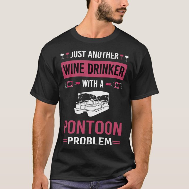 Camiseta Pontooning sobre el bebedor de vino (Anverso)