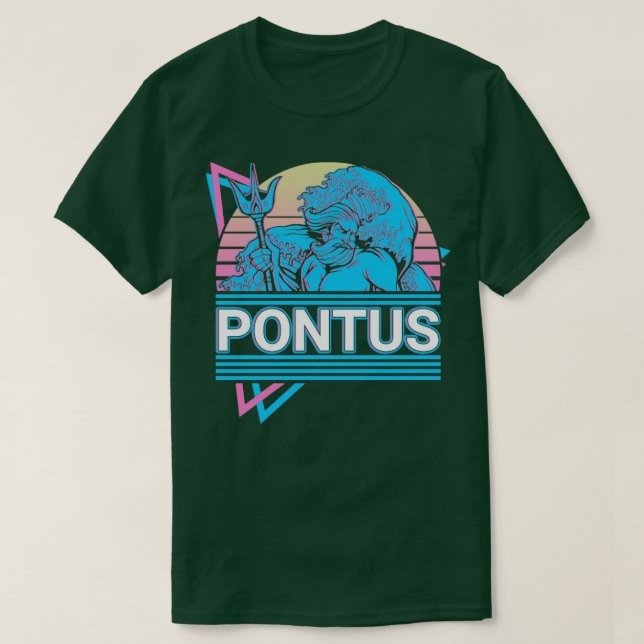 Camiseta Pontus La Deidad Griega Antiguo Retro De Mitología (Diseño del anverso)