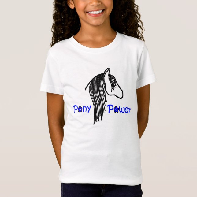 Camiseta Pony Power Black and Blue T-Shirt para Chicas (Anverso)