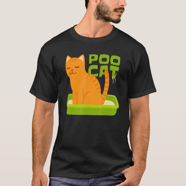 Camiseta Poo Cat Litter Box Stinky Poo (Anverso)