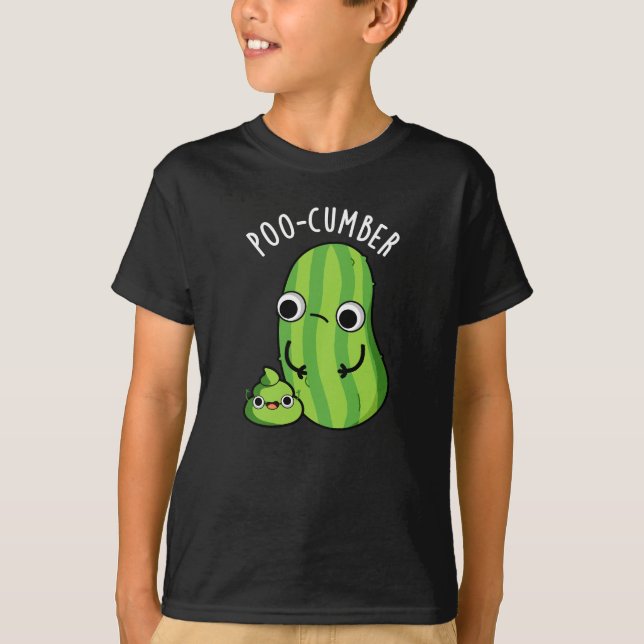 Camiseta Poo-cumber Funny Cucumber Pun Dark BG (Anverso)