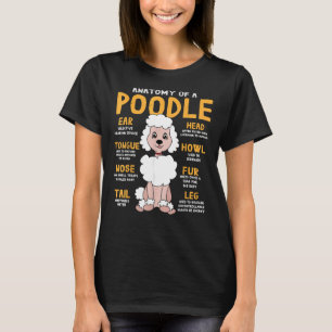 Camiseta Poodle Anatomy Funny Dog Mom Dad Gift