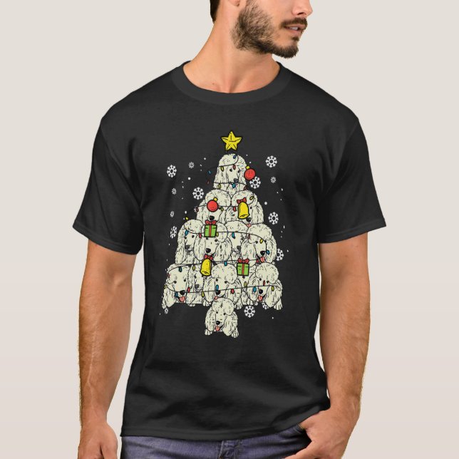 Camiseta Poodle Christmas Tree Cute Xmas Dog  Men Women Kid (Anverso)